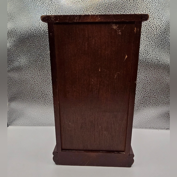 Vintage Wal-Mart Wooden Glass Diamond Pattern Door Jewerly Cabinet Armoire Box - Picture 8 of 17